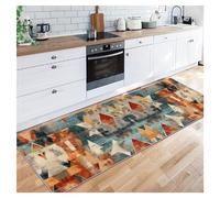 Siunwdiy Multicolore Abstrait Tapis Couloir 100x430cm Long Antiderapant Chemin Vintage Tapis de Cuisine Devant Evier au Metre Lavable Doux Polyester Tapis D'EntréE Interieur Absorbant