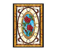 Siunwdiy Non-Colle Film fenetre Anti Regard Eglise Européenne Mosaïque Art Verre Film de vitrail Sticker Opaque Autocollant Auto-adhésif/Statique Cling Decor Confidentialité,M,120x120cm(47"x47")