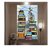Siunwdiy Non-Colle Film fenetre Anti Regard Eglise Européenne Mosaïque Art Verre Film de vitrail Sticker Opaque Autocollant Auto-adhésif/Statique Cling Decor Confidentialité,K,80x200cm(32"x79")