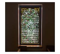 Siunwdiy Non-Colle Film fenetre Anti Regard Eglise Européenne Mosaïque Art Verre Film de vitrail Sticker Opaque Autocollant Auto-adhésif/Statique Cling Decor Confidentialité,G,45x60cm(18"x24")