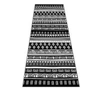 Siunwdiy Paillasson D Entree Interieur Gris, Blanc, Noir Lavable Antiderapant Long Moderne Motifs Géométriques Tapis Patchwork pour Cuisine Salon Couloir Entree Interieur,Noir,60x170cm