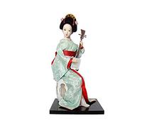 Siunwdiy Poupée Japonaise de Geisha Ornements Artisanat Japonais Statuettes Résine Creative Folk Ethnique Figurine Cadeau pour Magasin Home Jardinage Chambre Bureau,P,12" (30cm)