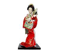 Siunwdiy Poupées Geisha Japonaise Statue Ethnique, Traditionnelle Japonaise Poupée, Kimono Poupées pour Fille Cadeau Miniature Figurines Collection,E