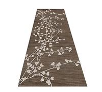 Siunwdiy Tapis Couloir,Chemin Tapis Couloir 3D Fleur Tapis De Couloir Moderne Antiderapant Lavable Tapis Cuisine Gris Tapis Couloir Long pour Cuisine Salon Chambre,Marron,80x500cm