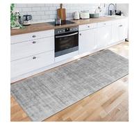 Siunwdiy Tapis Couloir Long 40X260CM Moderne Motif Abstrait Vintage - Tapis de Passage à Poil Court Doux Gris - Tapis Entree Interieur Long - Tapis de Couloir au Metre
