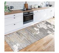 Siunwdiy Tapis Couloir Long 50X120CM Antiderapant Chemin Moderne Gris Tapis de Cuisine Devant Evier au Metre Lavable Doux Polyester Tapis D'EntréE Interieur Absorbant，Long Personnalisable