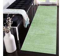 Siunwdiy Tapis Couloir Long 60x260cm Vert Monochrome Tapis de Passage Antidérapant et Lavable Tapis Rectangulaire de Entree Interieur Cuisine Tapis Décoration