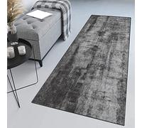 Siunwdiy Tapis Couloir Long Moderne Motif Abstrait,Gris Foncé Tapis de Passage À Poil Court Doux,Tapis Entree Interieur Long,Tapis de Couloir Au Metre,Antidérapant Et Lavable,Anthrazit,40x80cm