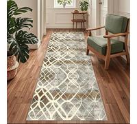Siunwdiy Tapis Couloir,Tapis de Cuisine Devant Evier Beige Gris 60x380cm Motif Abstrait Tapis de Couloir Antidérapant Lavable Tapis Cuisine Chemin Tapis Couloir Long pour Cuisine Chambre