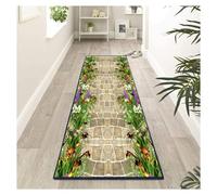 Siunwdiy Tapis Cuisine Antiderapant Lavable Tapis de Passage Long Couloir Herbe Verte 3D 60X160cm, Moderne Tapis de Entree Interieur, Tapis de Sol Salon Chambre à Coucher Paillasson