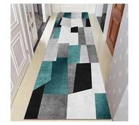 Siunwdiy Tapis Cuisine Devant Evier Absorbant 80x250cm Vert Noir Gris Tapis de Passage Long Antidérapant Lavable Doux Tapis Moderne Tapis de Porte Intérieur Salon Tapis de Sol