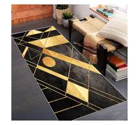 Siunwdiy Tapis Cuisine Devant Évier Noir-Jaune Antidérapant - Tapis de Couloir Long Lavable 60X180cm Style Industriel - Tapis de Passage Polyester Rayures Contrastées
