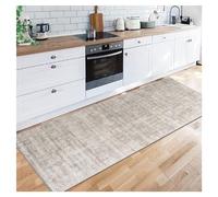 Siunwdiy Tapis de Couloir 80X350CM antidérapant Lavable en Machine Tapis Cuisine Marron Clair Tapis de Couloir d'intérieur pour la Cuisine, l'entrée, Le Salon et la buanderie