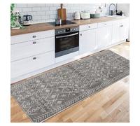 Siunwdiy Tapis de Couloir Antidérapant 50x220cm Tapis de Passage Long Gris Maroc Tapis de Cuisine Lavable Doux Microfibre Abstrait Tapis de Sol,Largeur:40/50/60/70/80/90/100/120/140cm