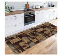 Siunwdiy Tapis de Couloir Cuisine 40x160cm Patchwork Marron Long Tapis de Passage Paillasson d Entree Interieur Long Lavable Antiderapant Tapis de Porte pour Entrée, Buanderie, Tapis de Salon