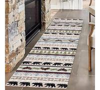 Siunwdiy Tapis de Couloir et Cuisine Lavable Anti-dérapant - Tapis Intérieur Durable - pour Passage, Entrée, Descente de Lit et Chambre,Braun e,90×500 cm
