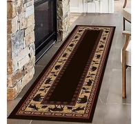 Siunwdiy Tapis de Couloir et Cuisine Lavable Anti-dérapant - Tapis Intérieur Durable - pour Passage, Entrée, Descente de Lit et Chambre,Braun e,80×400 cm