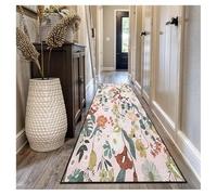 Siunwdiy Tapis de Couloir Extra Long 80x350cm Rose Fleur Lavable en Machine Antidérapant Vintage Microfibre Doux Absorbant Décoratif pour Cuisine Devant Évier Salon Chambre Buanderie
