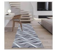 Siunwdiy Tapis de Couloir Long Bleu-Gris Antidérapant - Tapis Cuisine Devant Évier Lavable 50X160cm Motif Nuages Abstraits - Polyester Doux Design Contemporain (Haute Durabilité)