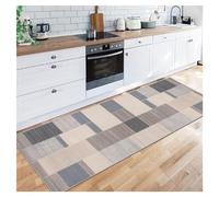 Siunwdiy Tapis De Cuisine 70x210cm Tapis Long Couloir Antiderapant Marron, Gris, Motif Patchwork Chambre Adulte Tapis Cuisine Devant Evier pour Cuisine,Personnalisable