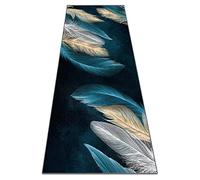 Siunwdiy Tapis de Cuisine Devant evier Long Beige Blanc Noir Lavable antiderapant, Moderne Motifs Plumes 3D paillasson Exterieur pour Cuisine Couloir Passage Chambre,70x160cm