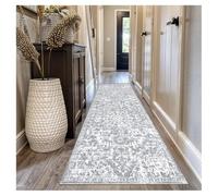 Siunwdiy Tapis de Passage 100x100cm Gris Argent Moderne Motifs Subtils Antidérapant Paillasson Interieur Entrée Lavable en Machine Berbere Tapis Doux Poil Ras pour Couloir Buanderie Descente de Lit