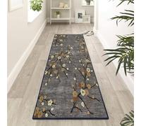 Siunwdiy Tapis de Passage 40X220CM Couloir Cuisine Moderne Long Antiderapant Tissu en Polyester for Salon Chambre Entree Tapis à Motif de Géométriques Géométrie Couleur du Marron Rectangle