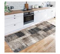 Siunwdiy Tapis de Passage Long,Antiderapant,Lavable,Tapis Cuisine,40X80CM,Marron,Noir,Tapis de Couloir Salon,Tapis de Sol pour Plancher de Bois Tapis de Protection en carrelage Entrée Chambre