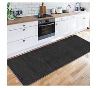 Siunwdiy Tapis de Passage, Tapis de Coureurs Long Lavable Antidérapant Surface Douce Noir à l'ancienne Tapis Cuisine Devant evier pour Couloir pour Cuisine, Chambre à Coucher,Noir,70x140cm