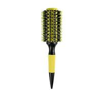 SIUSYACI Brosse à cheveux ronde en poils de sanglier pour séchage au sèche-cheveux - Brosse ronde à friser pour homme et femme (3,5 x 25 cm)