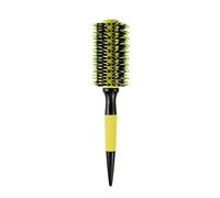 SIUSYACI Brosse à cheveux ronde en poils de sanglier pour séchage au sèche-cheveux - Brosse ronde à friser pour homme et femme (2,4 x 25 cm)