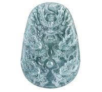 SIUSYACI Collier en jade, pendentif dragon en jade naturel sculpté à la main, collier Feng Shui en jadéite non traitée de qualité A pour homme et femme