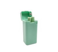 SIUSYACI Paille pliable avec boîte de rangement, paille pliable réutilisable en acier inoxydable, ensemble pliable avec embout en silicone et brosse de nettoyage pour voyage, maison et travail (vert)