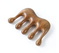 SIUSYACI Peignes à dents larges 100 % bois de santal vert fait à la main - Massage de la tête du cuir chevelu non statique, peigne démêlant en bois de santal vert pour homme et femme (forme M)