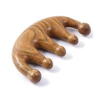 SIUSYACI Peignes à dents larges 100 % bois de santal vert fait à la main - Massage de la tête du cuir chevelu non statique, peigne démêlant en bois de santal vert pour homme et femme (demi-lune)