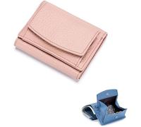 SIUSYACI Porte-cartes en cuir véritable avec pochette pour pièces de monnaie, rose, Tendance