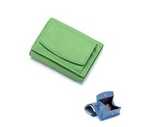 SIUSYACI Porte-cartes en cuir véritable avec pochette pour pièces de monnaie, Vert avocat, Tendance