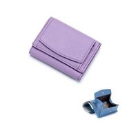 SIUSYACI Porte-cartes en cuir véritable avec pochette pour pièces de monnaie, violet clair, Tendance