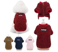 SIUSYACI Pull d'hiver chaud pour petit chien, chat et chiot - Pour temps froid - Confortable - En polaire - Joli pull pour petits chiens - Mâle et garçon (rouge, taille L)