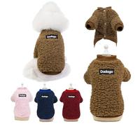 SIUSYACI Pull d'hiver chaud pour petit chien, chat et chiot - Pour temps froid - Confortable - En polaire - Joli pull pour petits chiens - Mâle et garçon (marron, taille XXL)