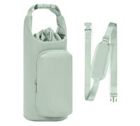 SIUSYACI Sac de transport pour bouteille d'eau, bandoulière réglable, housse isotherme pour bouteilles en acier inoxydable/verre/plastique (vert)