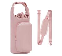 SIUSYACI Sac de transport pour bouteille d'eau, bandoulière réglable, housse isotherme pour bouteilles en acier inoxydable/verre/plastique (rose)