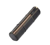 SIUSYACI Trousse à crayons rétro en cuir avec fermeture éclair - Grande capacité - Multifonction - Noir