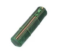 SIUSYACI Trousse à crayons rétro en cuir avec fermeture éclair - Grande capacité - Multifonction - Sac de rangement - Vert foncé