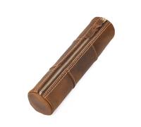 SIUSYACI Trousse à crayons rétro en cuir avec fermeture éclair - Grande capacité - Multifonction - Sac de rangement (marron)