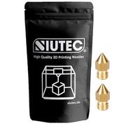 SIUTEC® Lot de 2 buses MK8 en laiton/laiton de 0,2 mm pour filament de 1,75 mm | Compatible avec : Ender 2/3/5, CR-10, X5SA, Snapmaker, A2/A6/A8, Replicator, Tornado, etc.