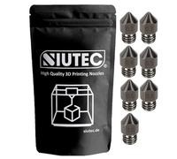 SIUTEC® Premium MK8 Acier trempé/acier trempé, Buse / Nozzle en set ! 7 buses : 0,2-1,0 mm, pour Ender, CR6, CR10S, X5SA, A8-1,75 mm Filament