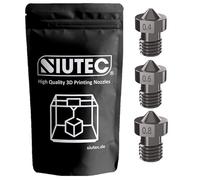 SIUTEC® Premium V5 / V6 acier trempé/acier trempé, buse/buse en lot ! 3 buses : 0,4/0,6/0,8 mm, pour i3, i3 Mega S, Chiron, 4MAX, Vyper, Kobra Max, E3D V5 / V6 Hotend - Filament 1,75 mm