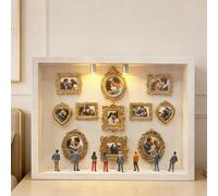 Siuwddee Boîte À Silhouettes Miniature À Faire Soimême Mini Cadres De Musée Cadre Photo Personnalisé Notre Musée Miniature Avec Figurines & Lumiere LED Pour Saint-Valentin, Anniversaire