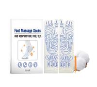 Siuwddee Chaussettes de réflexologie avec outils, chaussettes de réflexologie - Chaussettes de graphique de réflexologie avec outil de massage | Masseur de relaxation pour débutant, soulager la